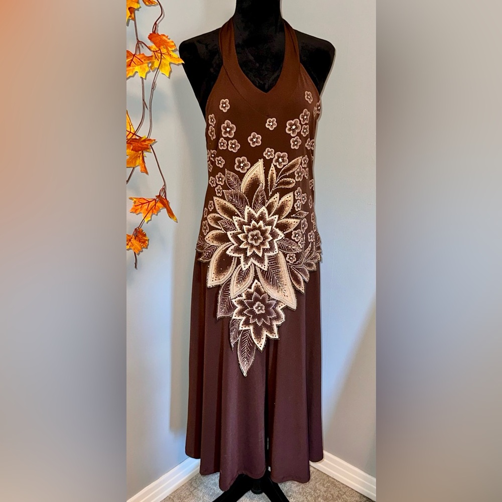 What’s Hot- Vintage Halter Jumpsuit- Sz XL
